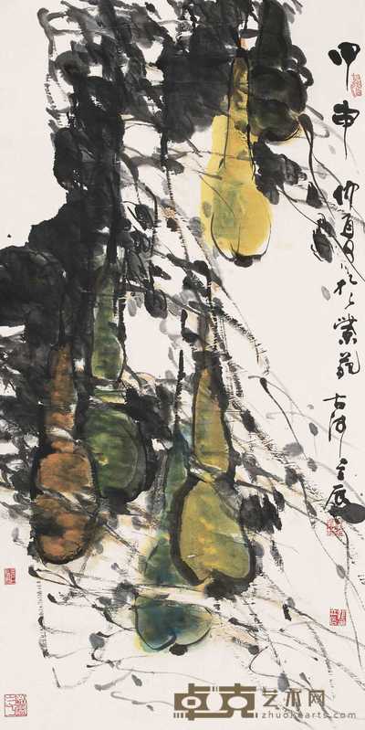 张立辰 2004年作 葫芦图 镜心 137×69cm